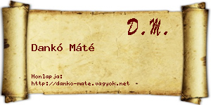 Dankó Máté névjegykártya