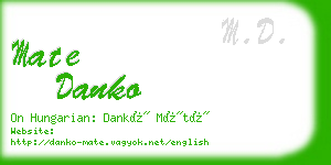 mate danko business card